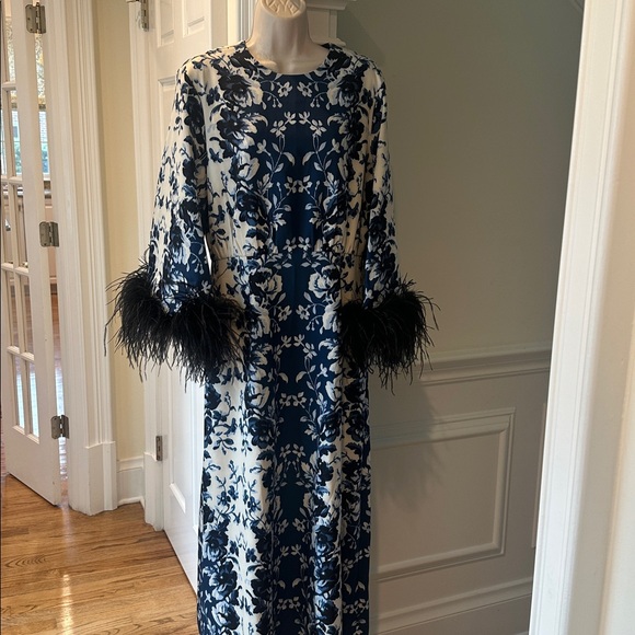 Tuckernuck Indigo Reflection Feather Jamison Dress Size L - Picture 2 of 8